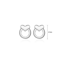 Load image into Gallery viewer, 925 Sterling Silver Simple Fashion Heart-shaped Round Stud Earrings