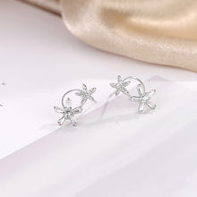 Load image into Gallery viewer, 925 Sterling Silver Fashion Simple Flower Stud Earrings with Cubic Zirconia