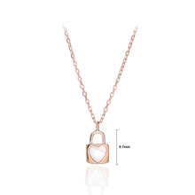 Load image into Gallery viewer, 925 Sterling Silver Plated Rose Gold Fashion Simple Heart-shaped Shell Lock Pendant with Necklace