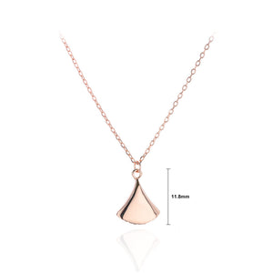 925 Sterling Silver Plated Rose Gold Simple Fashion Geometric Skirt Pendant with Necklace