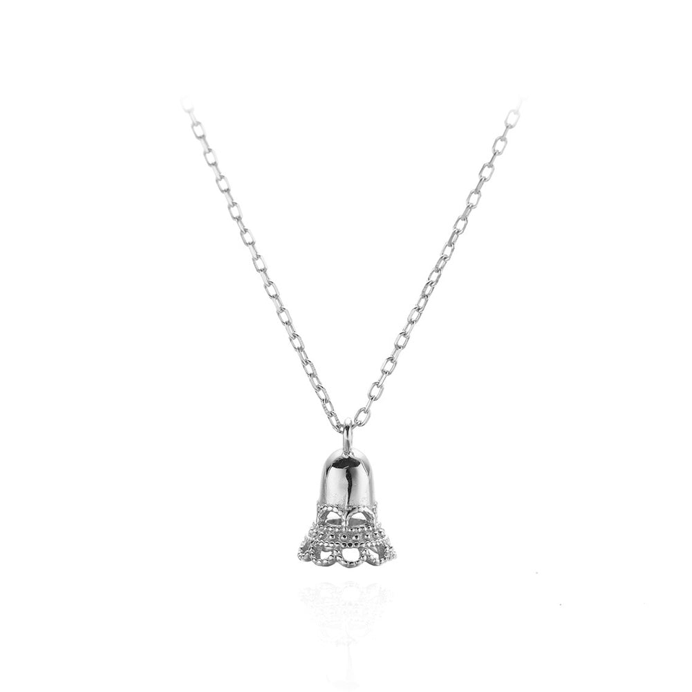 925 Sterling Silver Simple Fashion Bell Pendant with Necklace