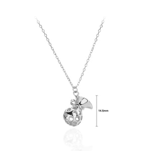 925 Sterling Silver Fashion Creative Hollow Lucky Bag Pendant with Necklace