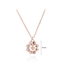 Load image into Gallery viewer, 925 Sterling Silver Plated Rose Gold Fashion Simple Eight-pointed Star Heart Pendant with Necklace