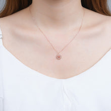 Load image into Gallery viewer, 925 Sterling Silver Plated Rose Gold Fashion Simple Eight-pointed Star Heart Pendant with Necklace