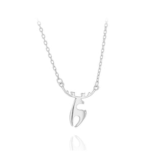 925 Sterling Silver Simple Cute Deer Pendant with Necklace