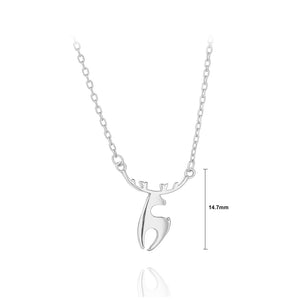 925 Sterling Silver Simple Cute Deer Pendant with Necklace