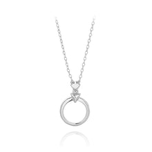 Load image into Gallery viewer, 925 Sterling Silver Simple Fashion Hollow Geometric Circle Pendant with Necklace
