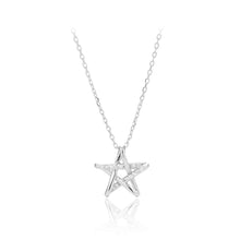 Load image into Gallery viewer, 925 Sterling Silver Simple Fashion Star Pendant with Cubic Zirconia and Necklace