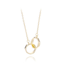 Load image into Gallery viewer, 925 Sterling Silver Plated Gold Simple Fashion Hollow Geometric Pendant with Necklace