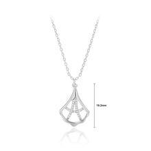 Load image into Gallery viewer, 925 Sterling Silver Fashion Simple Fan-shaped Skirt Pendant with Cubic Zirconia and Necklace
