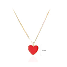Load image into Gallery viewer, 925 Sterling Silver Plated Gold Simple Romantic Red Heart Pendant with Necklace