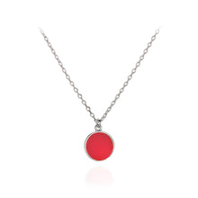Load image into Gallery viewer, 925 Sterling Silver Simple Fashion Red Geometric Round Pendant with Necklace