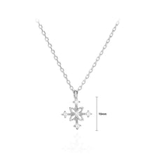 Load image into Gallery viewer, 925 Sterling Silver Simple Fashion Snowflake Pendant with Cubic Zirconia and Necklace
