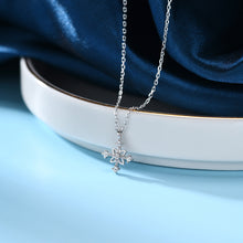 Load image into Gallery viewer, 925 Sterling Silver Simple Fashion Snowflake Pendant with Cubic Zirconia and Necklace