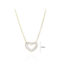 Load image into Gallery viewer, 925 Sterling Silver Plated Gold Simple and Fashion Hollow Heart-shaped Shell Pendant with Necklace