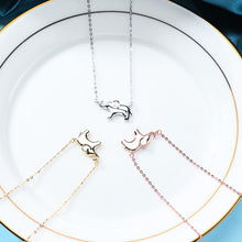 Load image into Gallery viewer, 925 Sterling Silver Plated Rose Gold Simple Cute Elephant Pendant with Necklace