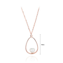 Load image into Gallery viewer, 925 Sterling Silver Plated Rose Gold Simple Fashion Geometric Imitation Pearl Pendant with Necklace