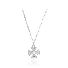 Load image into Gallery viewer, 925 Sterling Silver Fashion Bright Flower Pendant with Cubic Zirconia and Necklace