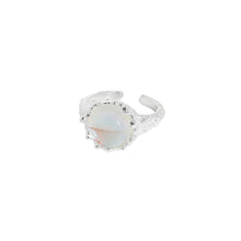 Load image into Gallery viewer, 925 Sterling Silver Fashion Simple Geometric Round Moonstone Adjustable Opening Ring