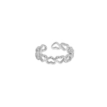 Load image into Gallery viewer, 925 Sterling Silver Simple and Fashion Hollow Heart-shaped Adjustable Opening Ring