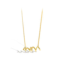 Load image into Gallery viewer, 925 Sterling Silver Plated Gold Simple Temperament Geometric Curve Pendant with Necklace