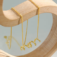 Load image into Gallery viewer, 925 Sterling Silver Plated Gold Simple Temperament Geometric Curve Pendant with Necklace