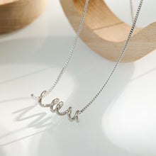 Load image into Gallery viewer, 925 Sterling Silver Simple Temperament Geometric Curve Pendant with Necklace