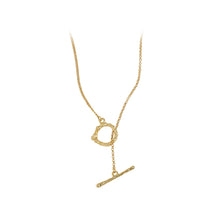 Load image into Gallery viewer, 925 Sterling Silver Plated Gold Simple Fashion Geometric Circle Necklace
