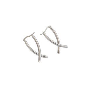 925 Sterling Silver Fashion Temperament X-shaped Cross Geometric Stud Earrings