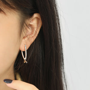 925 Sterling Silver Fashion Temperament X-shaped Cross Geometric Stud Earrings