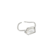 Load image into Gallery viewer, 925 Sterling Silver Fashion Temperament Geometric Crystal Adjustable Open Ring
