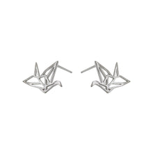 Load image into Gallery viewer, 925 Sterling Silver Fashion Temperament Thousand Paper Cranes Brushed Stud Earrings