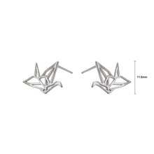 Load image into Gallery viewer, 925 Sterling Silver Fashion Temperament Thousand Paper Cranes Brushed Stud Earrings