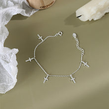Load image into Gallery viewer, 925 Sterling Silver Simple Classic Cross Bracelet