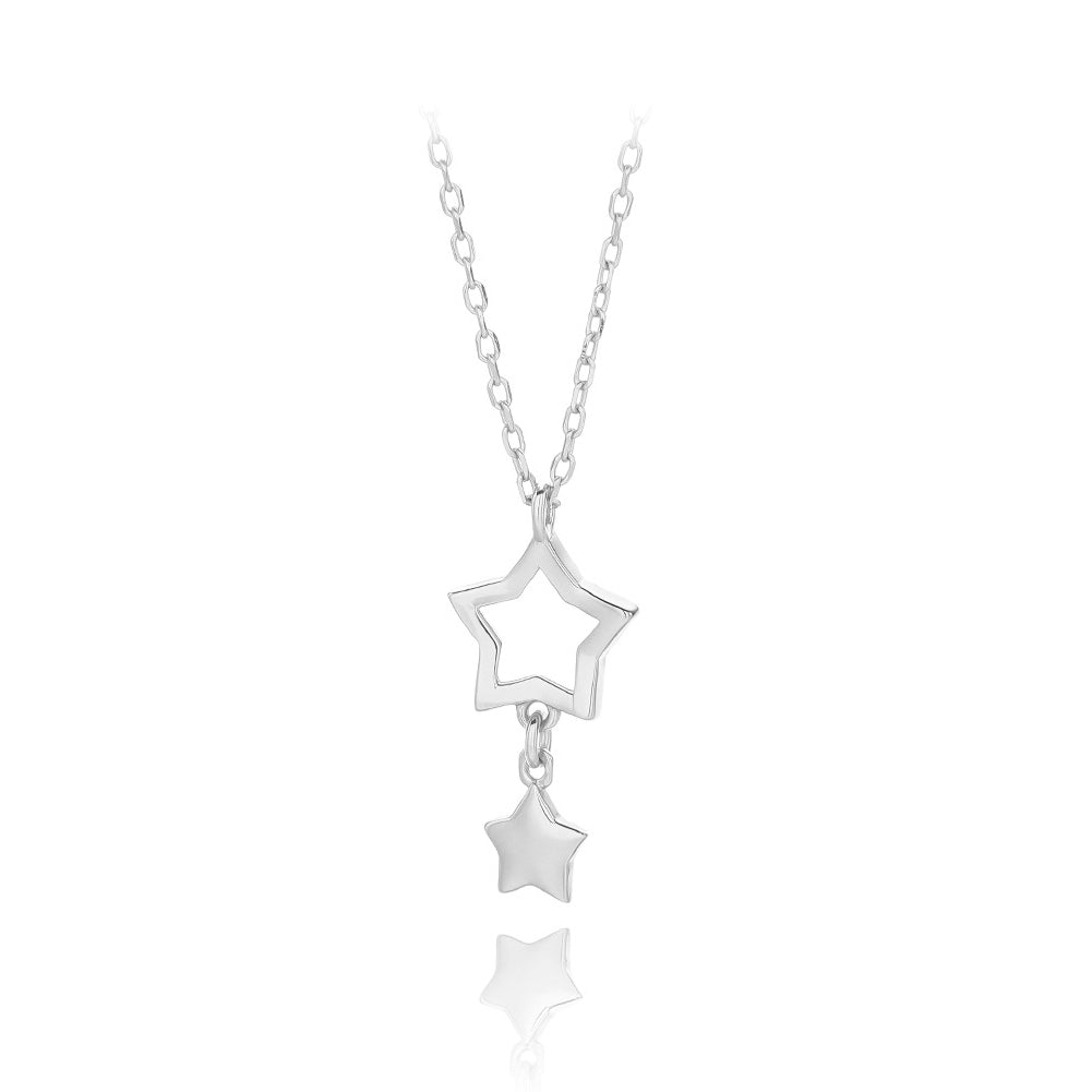 925 Sterling Silver Simple Fashion Star Pendant with Necklace