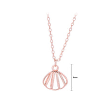 Load image into Gallery viewer, 925 Sterling Silver Plated Rose Gold Simple and Fashion Hollow Shell Pendant with Necklace
