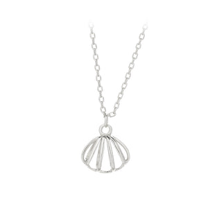 925 Sterling Silver Simple and Fashion Hollow Shell Pendant with Necklace
