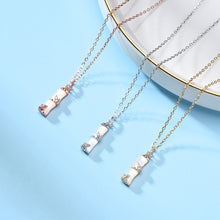 Load image into Gallery viewer, 925 Sterling Silver Plated Rose Gold Fashion Elegant Bamboo Pendant with Cubic Zirconia and Necklace