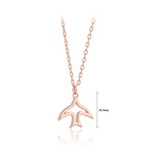 Load image into Gallery viewer, 925 Sterling Silver Plated Rose Gold Fashion Simple Hollow Swallow Pendant with Necklace