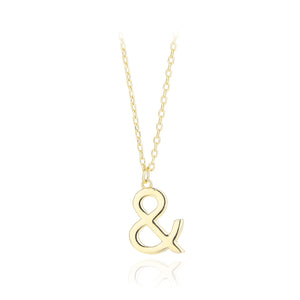 925 Sterling Silver Plated Gold Fashion Elegant Symbol & Pendant with Necklace