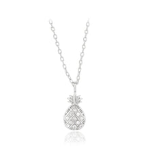 Load image into Gallery viewer, 925 Sterling Silver Simple Sweet Pineapple Pendant with Cubic Zirconia and Necklace