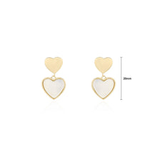Load image into Gallery viewer, 925 Sterling Silver Plated Gold Heart-shaped Shell Earrings