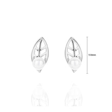 Load image into Gallery viewer, 925 Sterling Silver Fashion Simple Leaf Imitation Pearl Stud Earrings