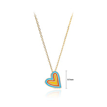 Load image into Gallery viewer, 925 Sterling Silver Plated Gold Fashion Simple Enamel Color Heart Pendant with Necklace