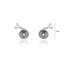 Load image into Gallery viewer, 925 Sterling Silver Simple Cute Enamel Light Black Snail Stud Earrings with Cubic Zirconia
