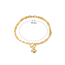Load image into Gallery viewer, 925 Sterling Silver Plated Gold Simple Romantic Heart Bracelet