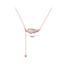 Load image into Gallery viewer, 925 Sterling Silver Plated Rose Gold Fashion Temperament Angel Wings Tassel Pendant with Necklace