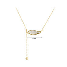 Load image into Gallery viewer, 925 Sterling Silver Plated Gold Fashion Temperament Angel Wings Tassel Pendant with Necklace