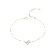 Load image into Gallery viewer, 925 Sterling Silver Plated Gold Fashion Simple Heart-shaped Bracelet with Cubic Zirconia