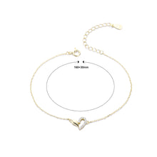Load image into Gallery viewer, 925 Sterling Silver Plated Gold Fashion Simple Heart-shaped Bracelet with Cubic Zirconia